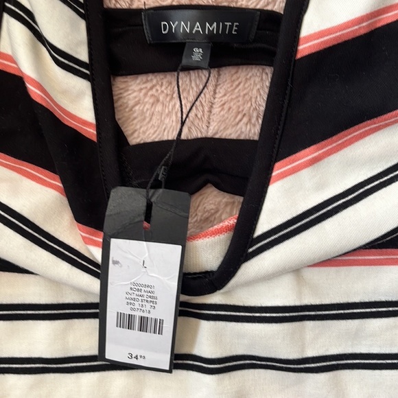 🆕 Dynamite striped back cut-out maxi dress - size large - Picture 2 of 11